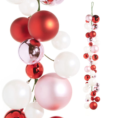 Pink, Red and White Ball Garland